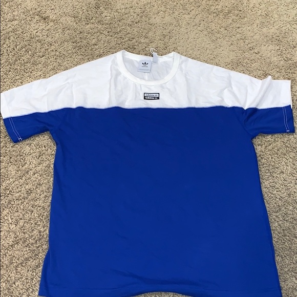 adidas shirt blue and white